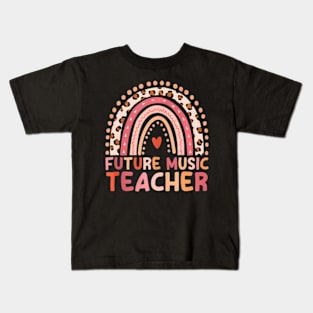 Future Music Teacher Rainbow For Musicians Kids T-Shirt